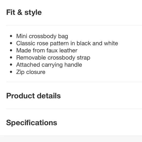 Classic Rose Mini Crossbody Bag - kate spade new york x Target Black/White - Picture 6 of 8